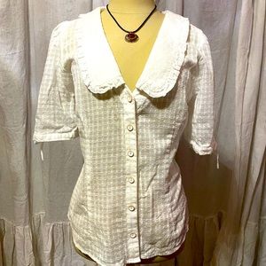 Mauve button down top